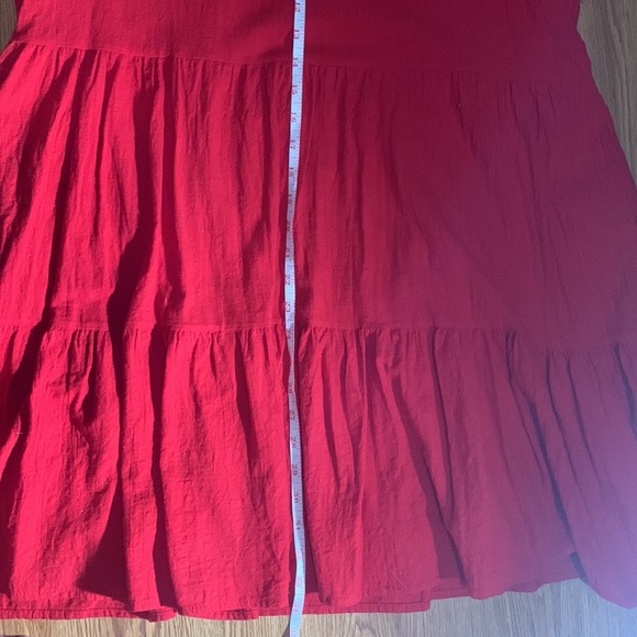 Red Flowey Peplum Sleeve Midi Dress WITH POCKETS - Picture 15 of 15